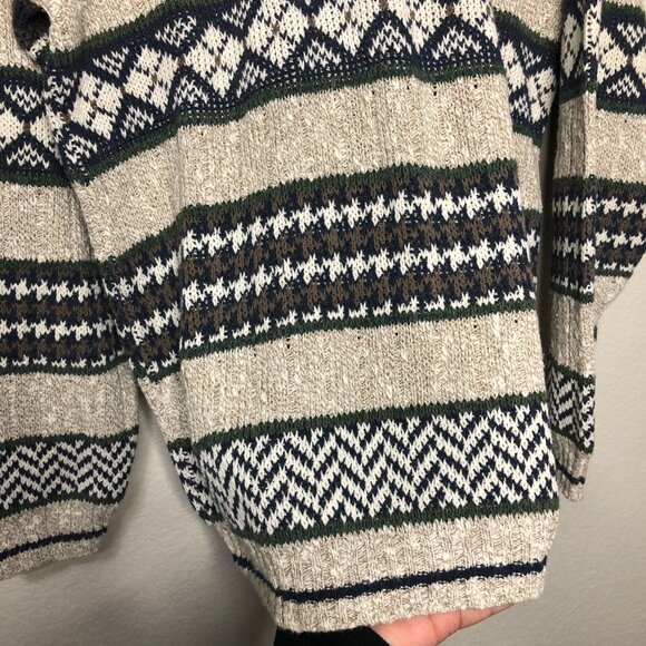 Hill & Archer Vintage Grandpa Sweater Men's S 100% Cotton Knit Holiday Oversized - Picture 7 of 12